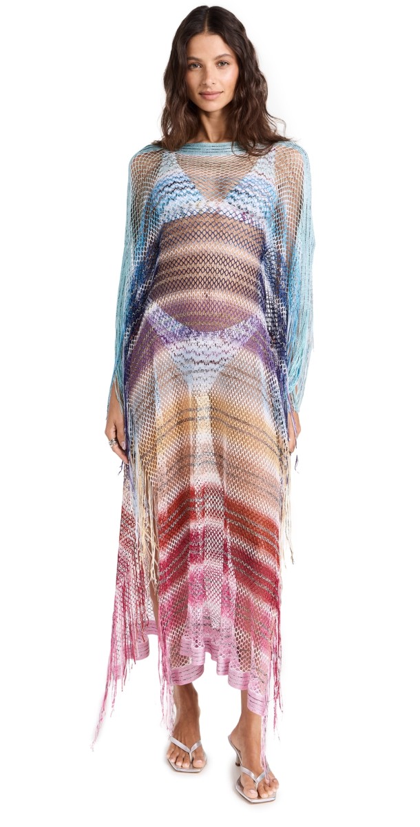 Missoni Long Cover Up White E Multi Stripes