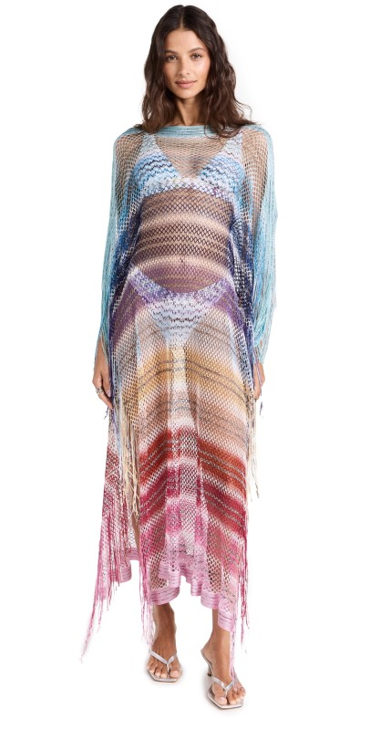 Missoni Long Cover Up White E Multi Stripes