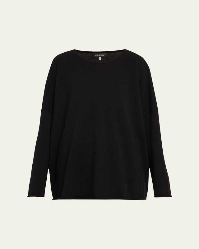 Cashmere Top with Raw Edges (Mid Plus Length)