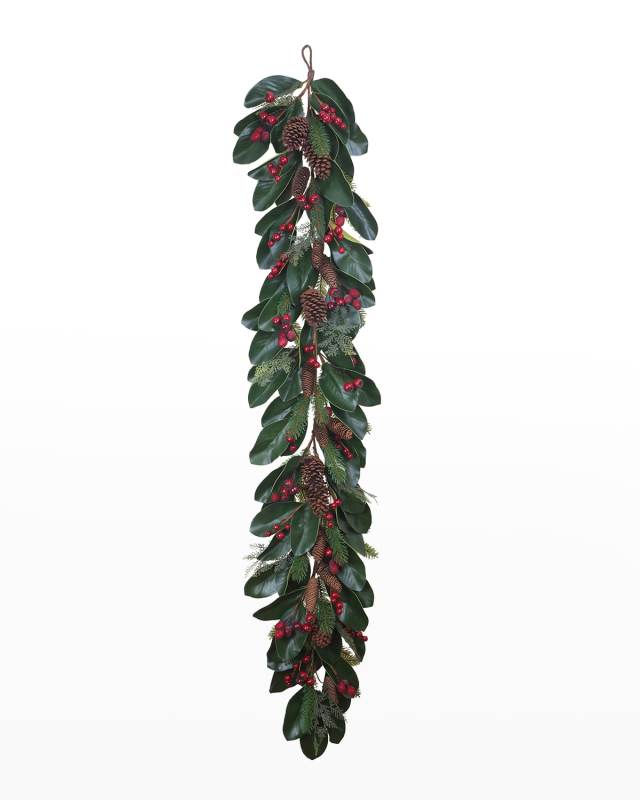 Christmas Magnolia with Berry Cone Garland