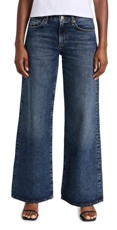 AGOLDE Clara Jeans: Low Rise Baggy Flare Noise