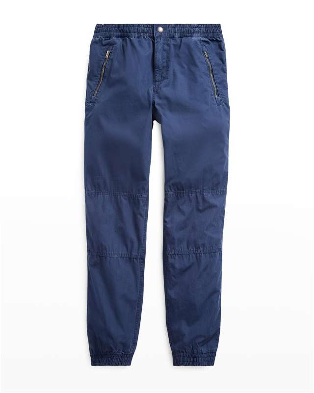 Boy's Poplin Jogger Pants, Size S-