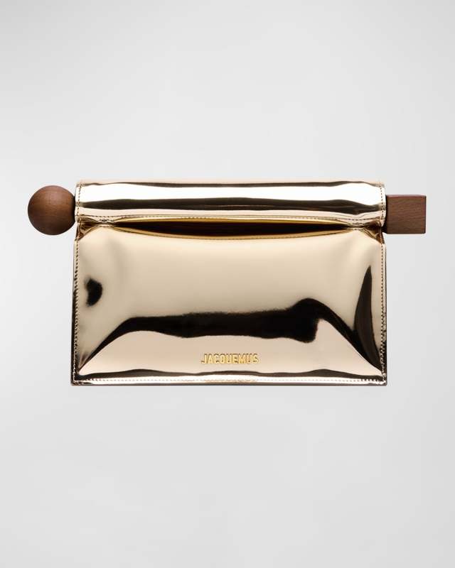 La Pochette Rond Metallic Clutch Bag