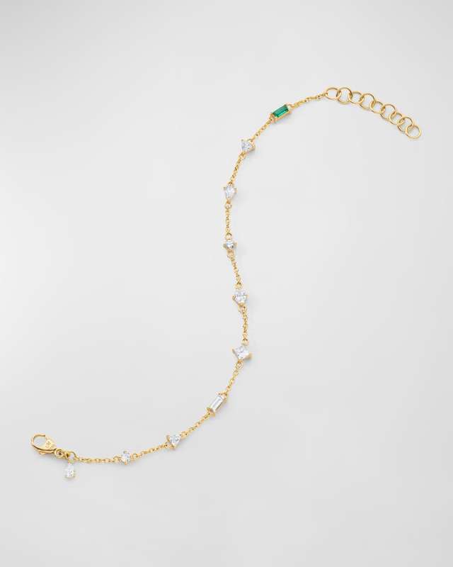 18k Yellow Gold Multi-Cut Diamond Tennis Bracelet