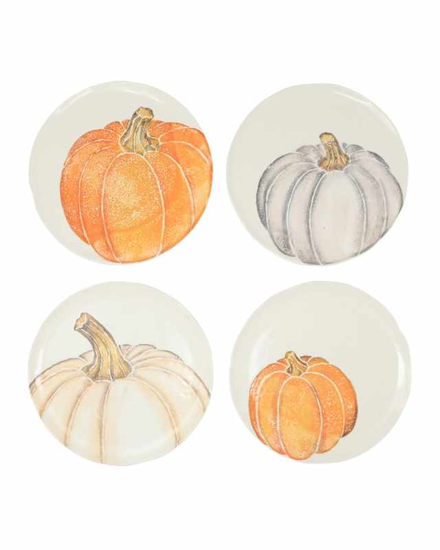 Pumpkins Assorted Salad Plates, Set of 4