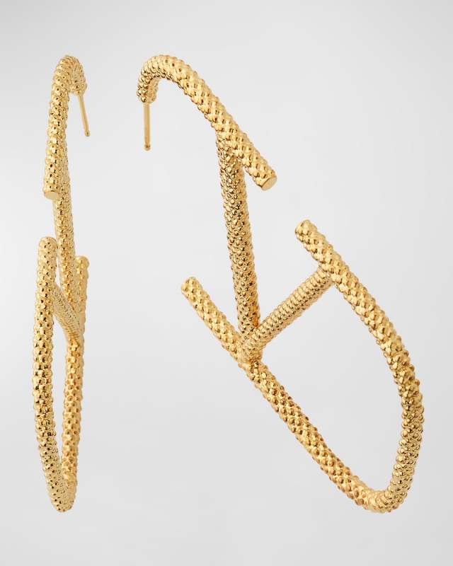 Open V Logo Earrings