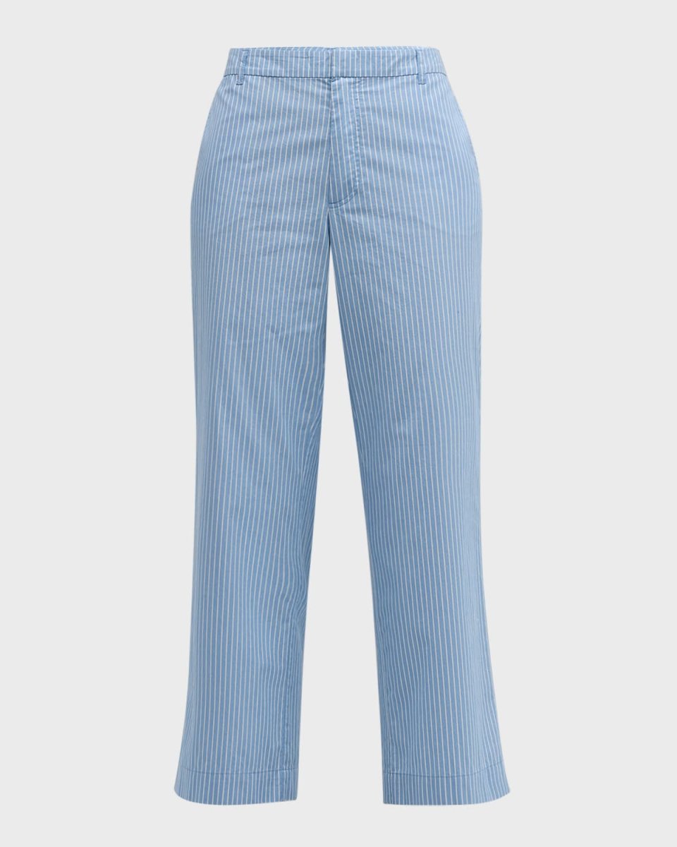 Superfine Twill Stripe Boyfriend Pants