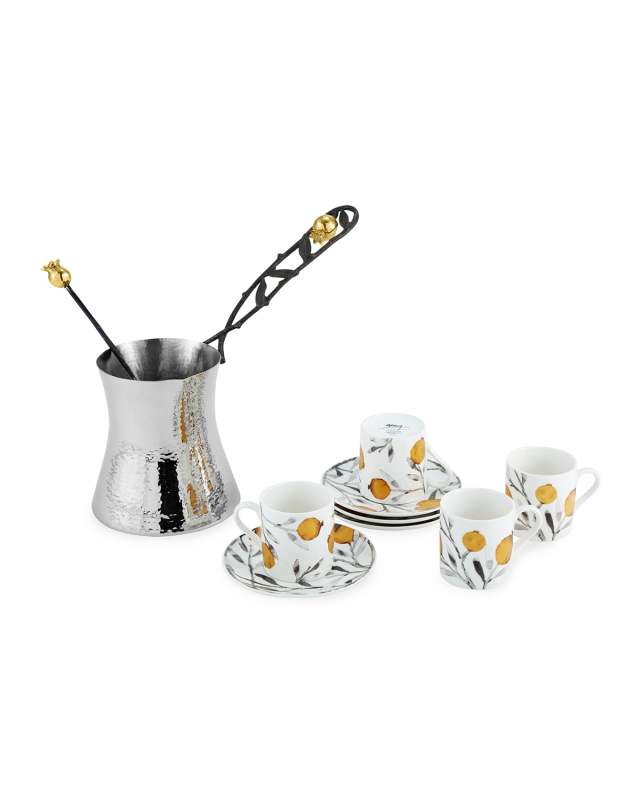 Pomegranate Coffee Pot & Demitasse Set