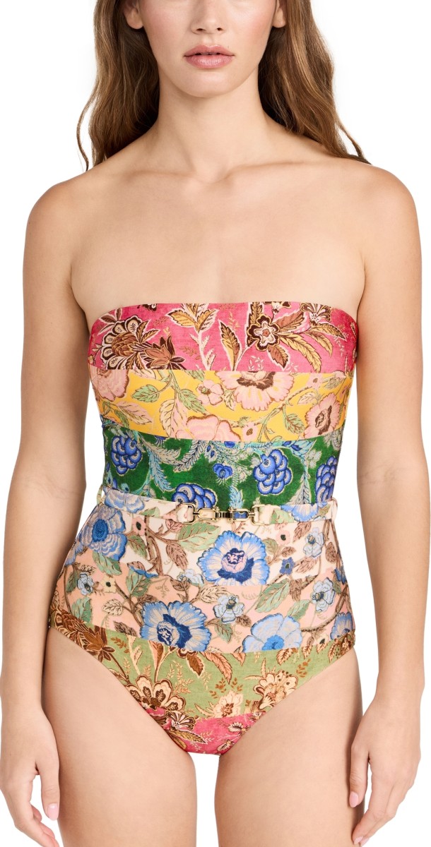 Zimmermann Junie Placement Bandeau One Piece Multi Floral