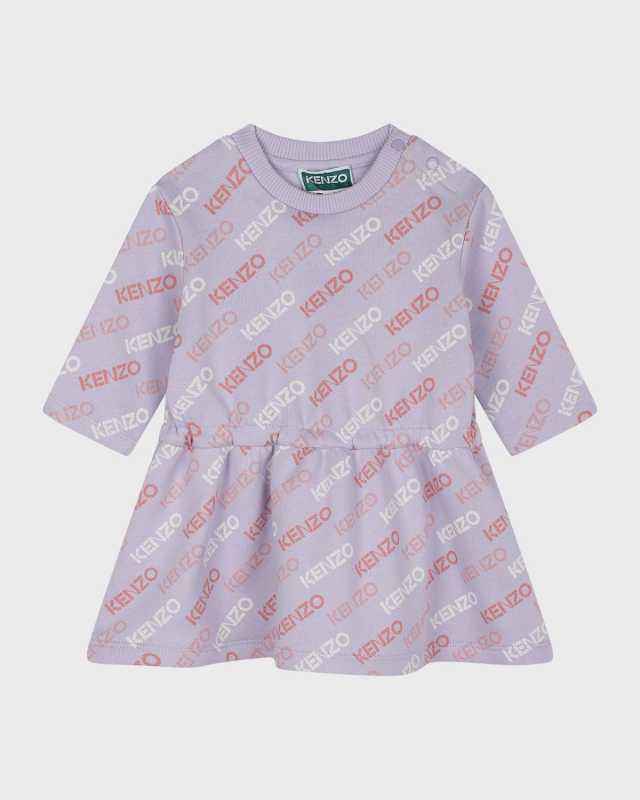 Girl's Logo-Print Fleece Dress, Size 6M-