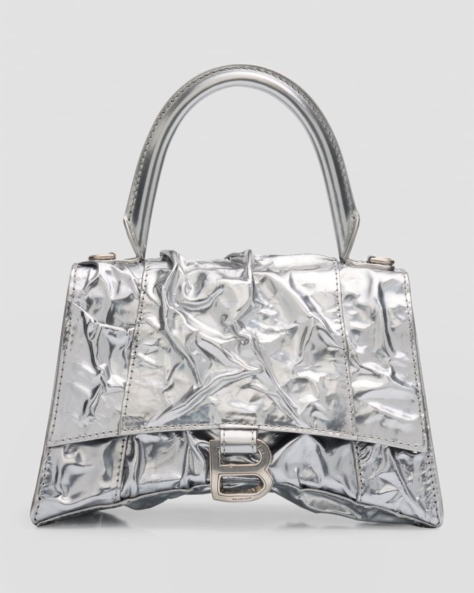 Hourglass Small Crushed-Effect Bag