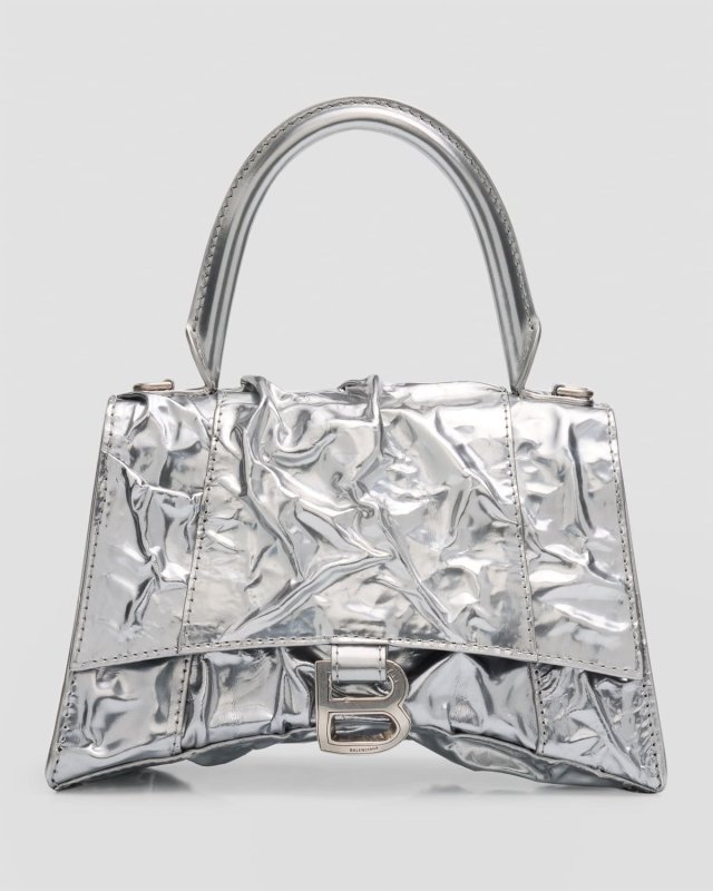 Hourglass Small Crushed-Effect Bag