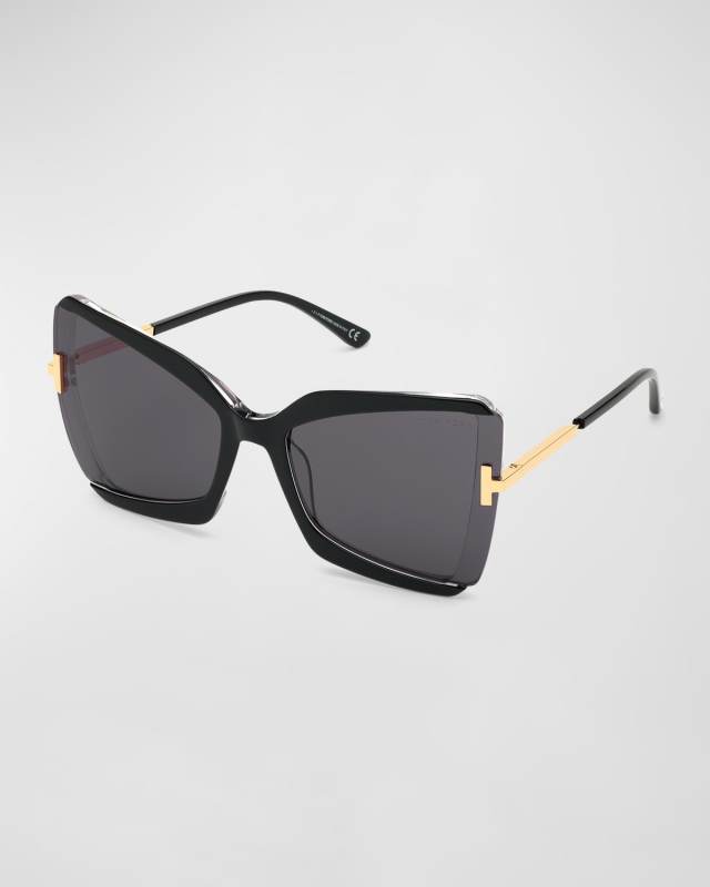 Gia Semi-Rimless Butterfly Sunglasses