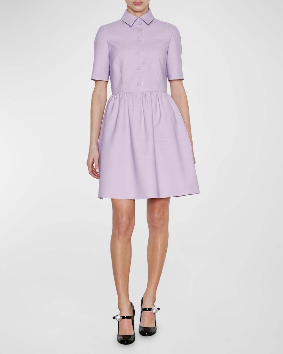 Button-Front Fit-And-Flare Shirtdress