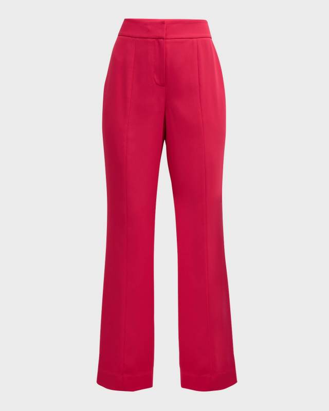 The Tiffany Mid-Rise Flare-Leg Twill Pants