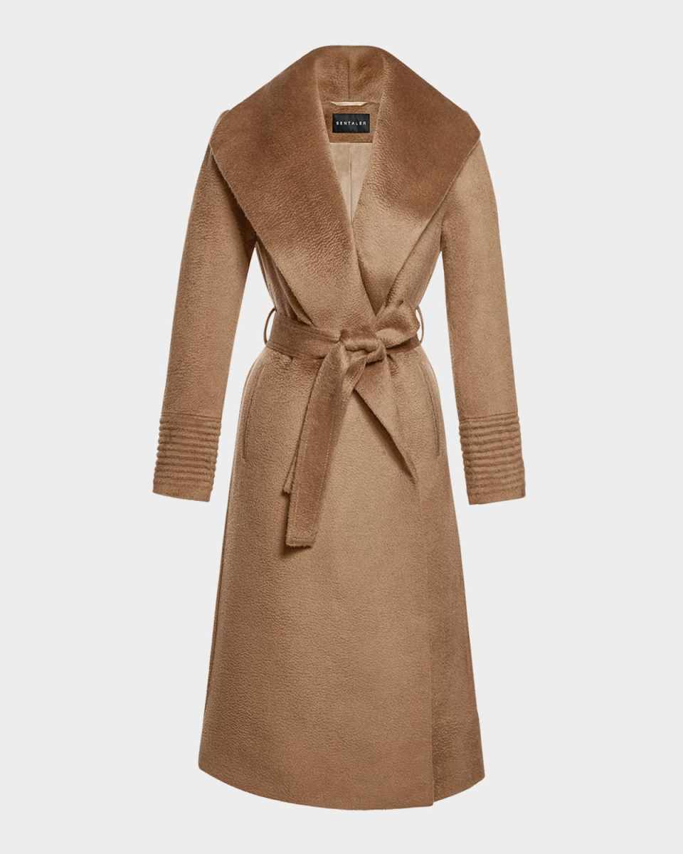 Belted Suri Alpaca Long Wrap Coat