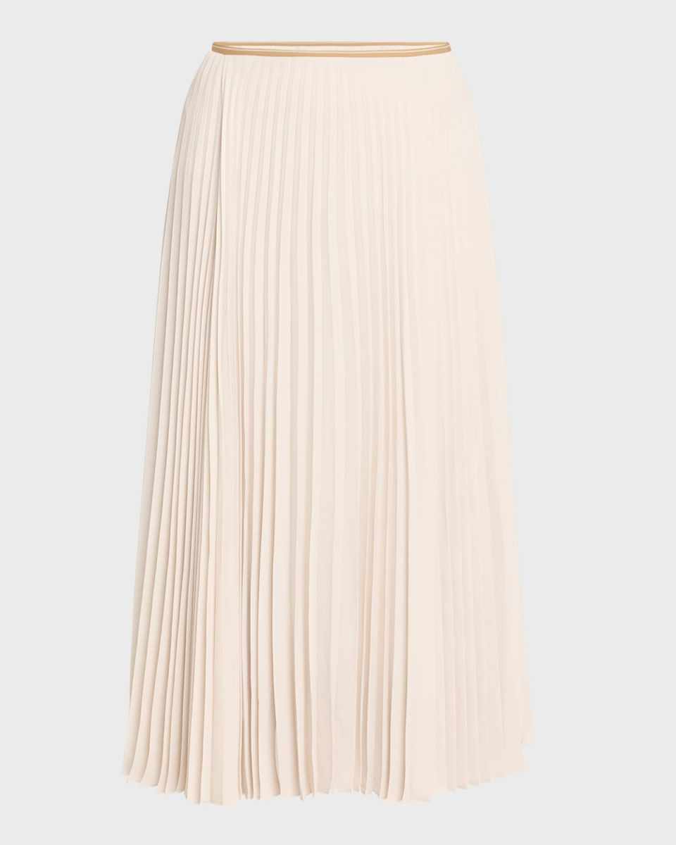 Draped Pleated Midi Skirt
