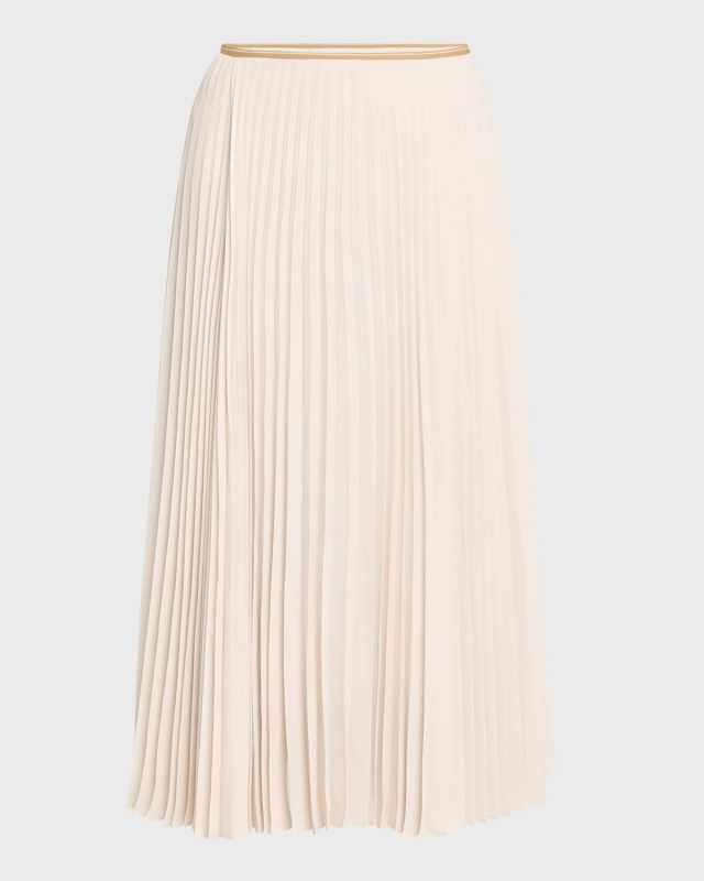 Draped Pleated Midi Skirt