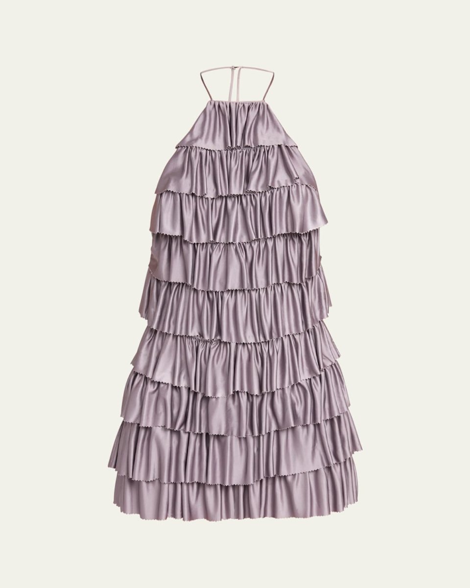Ruffled Halter Mini Dress