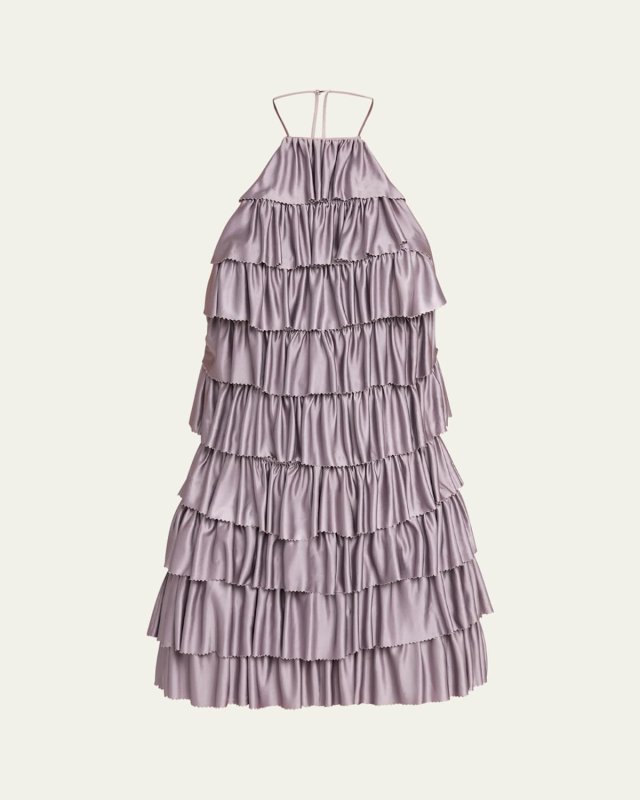 Ruffled Halter Mini Dress