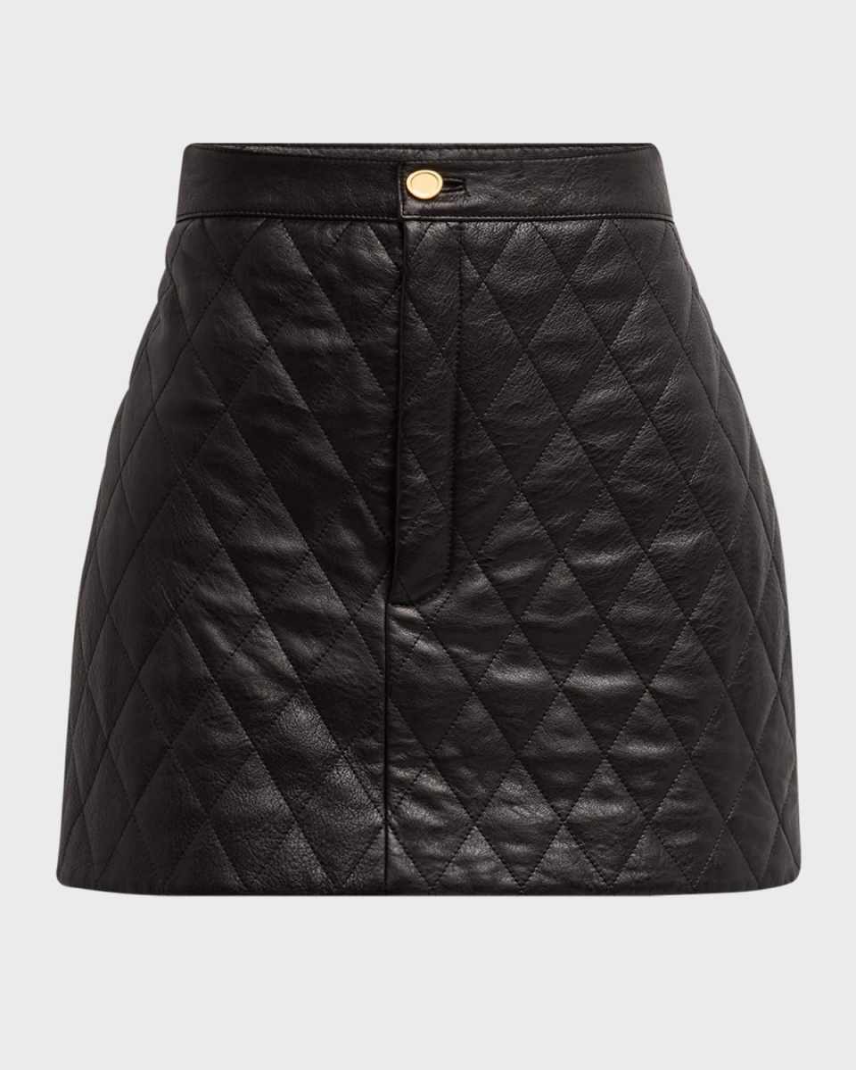 Quilted Leather Mini Skirt