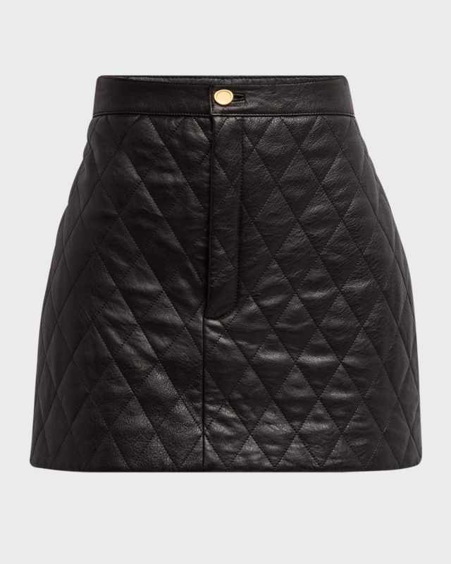 Quilted Leather Mini Skirt