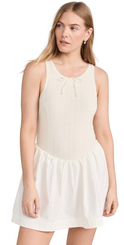 For Love & Lemons Billie Mini Dress Cream
