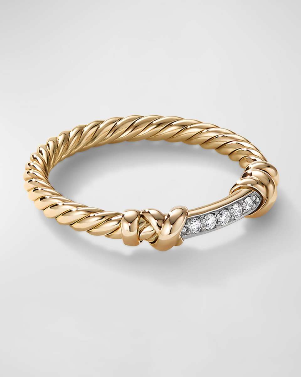 Petite Helena Wrap Ring with Diamonds in 18K Gold, 4mm