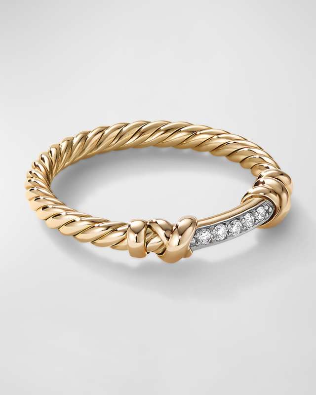 Petite Helena Wrap Ring with Diamonds in 18K Gold, 4mm