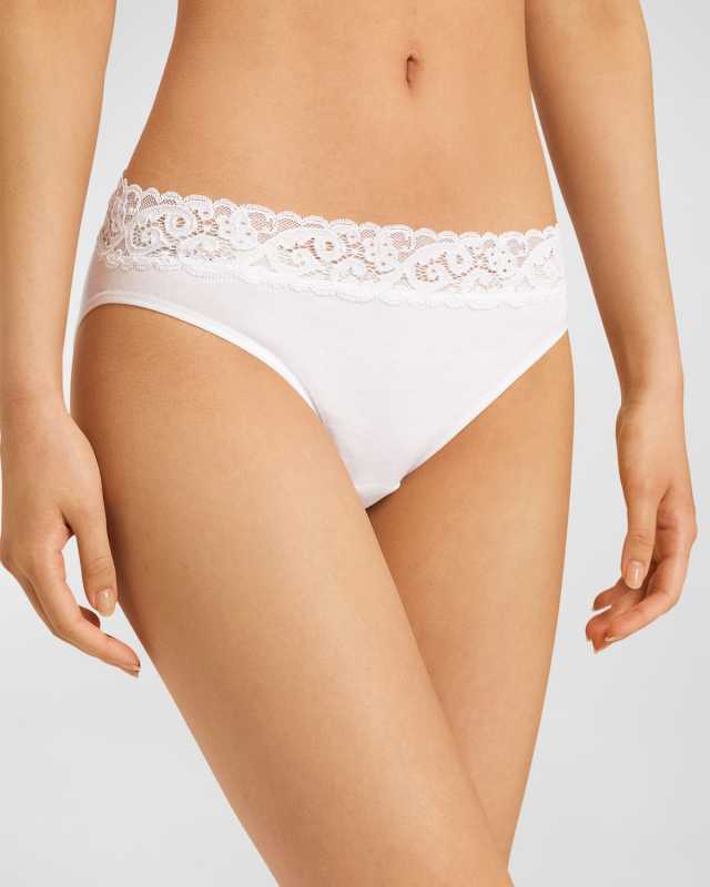 Moments High-Cut Lace-Trim Briefs
