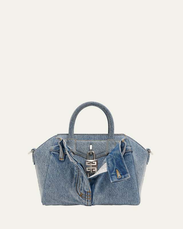 Antigona Lock Mini Top Handle in Boyfriend Denim