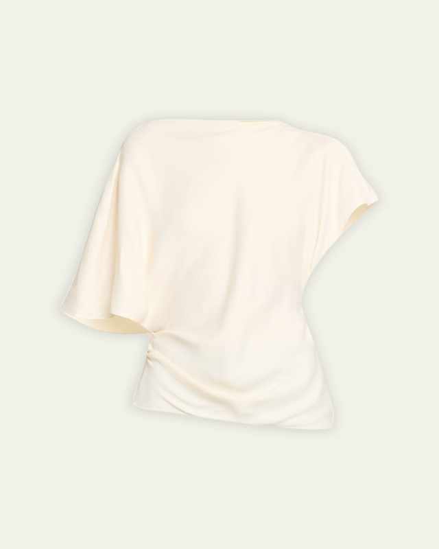 Asymmetric Fluid Satin Top