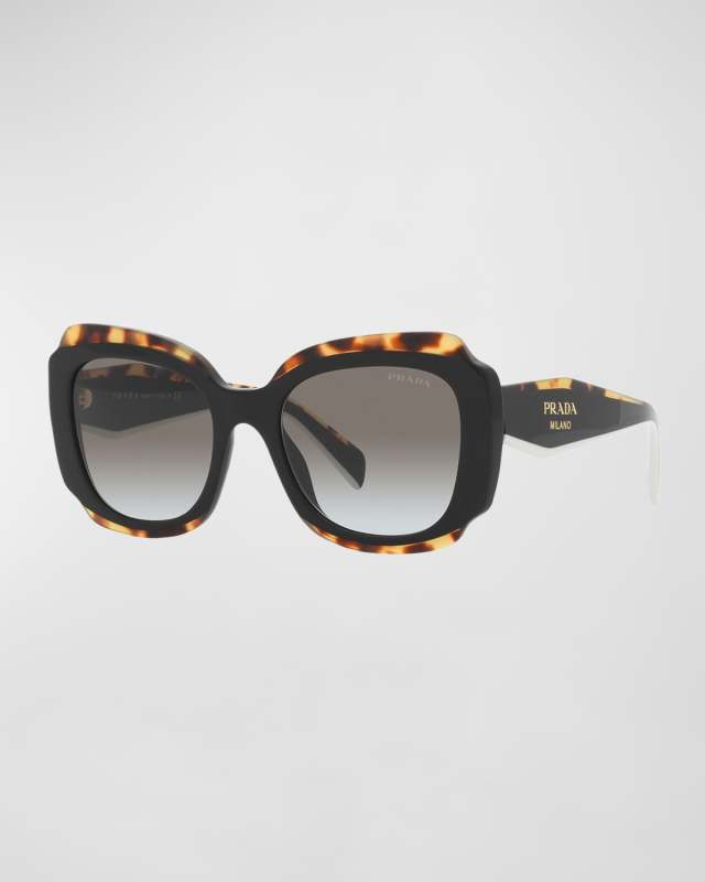 Bicolor Square Acetate Sunglasses