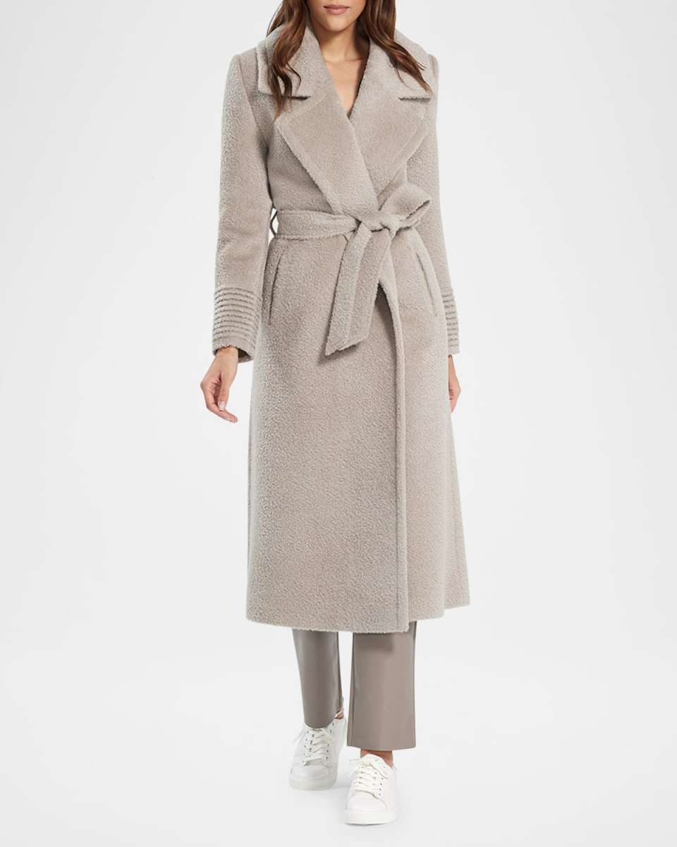 Bouclé Alpaca Wrap Coat