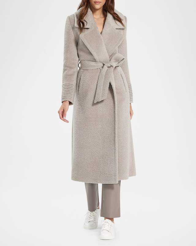 Bouclé Alpaca Wrap Coat