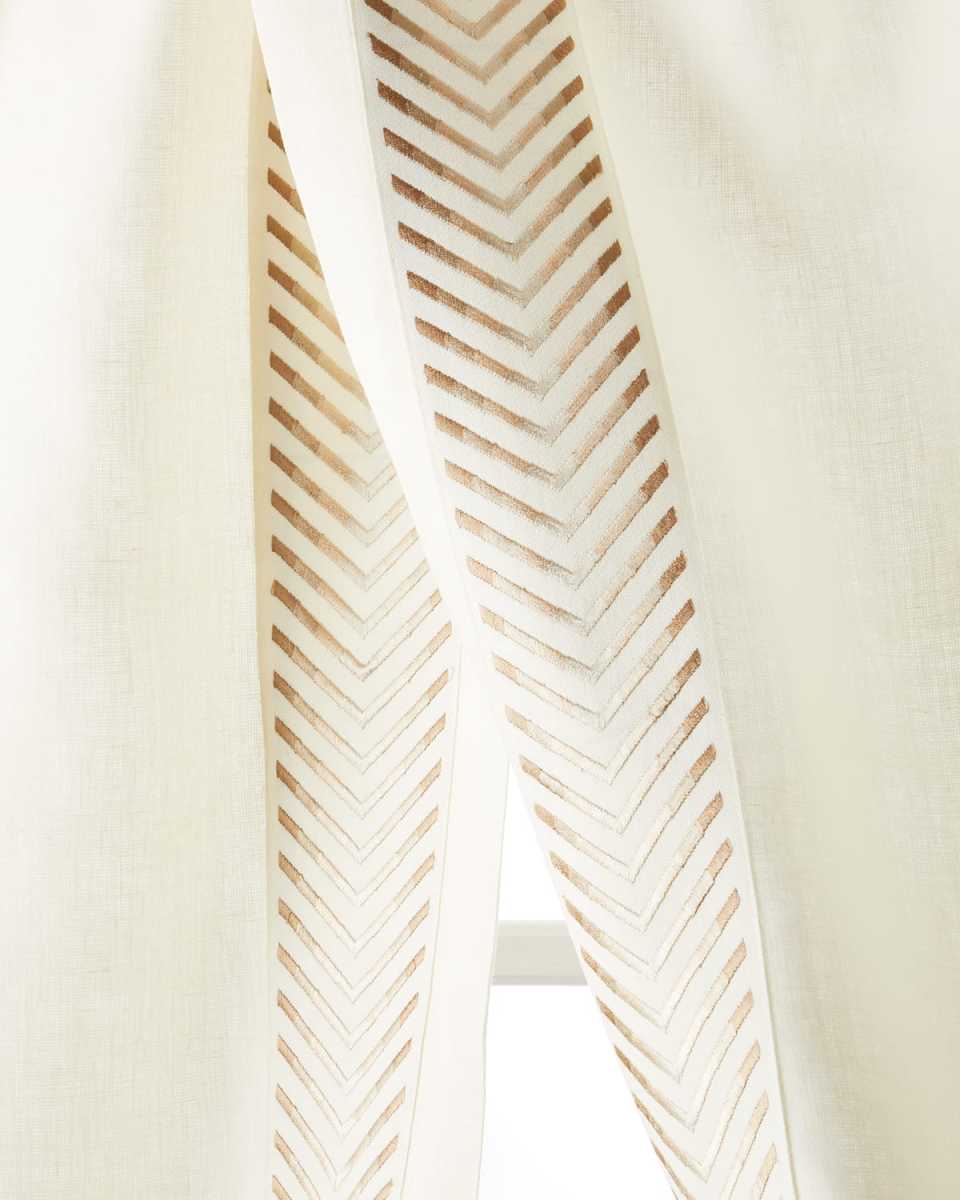 Two Rio Old Golden Curtains, 96"L