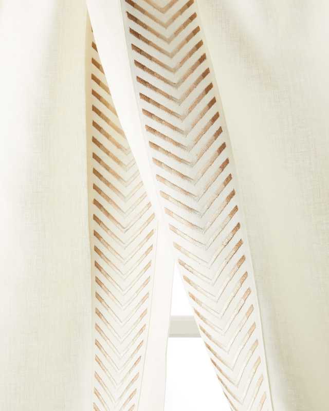 Two Rio Old Golden Curtains, 96"L