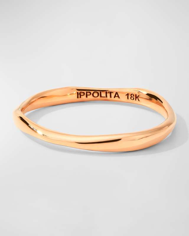 Thin Matte Squiggle Ring in 18K Rose Gold, Size