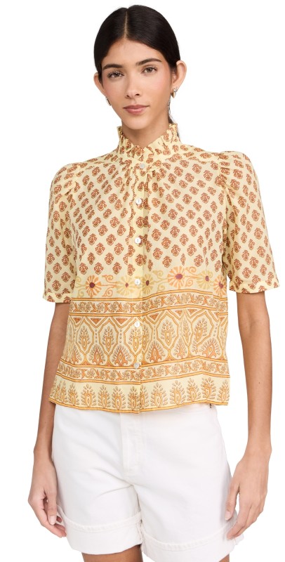 Alix of Bohemia Winnie Saffron Bhutti Shirt Saffron