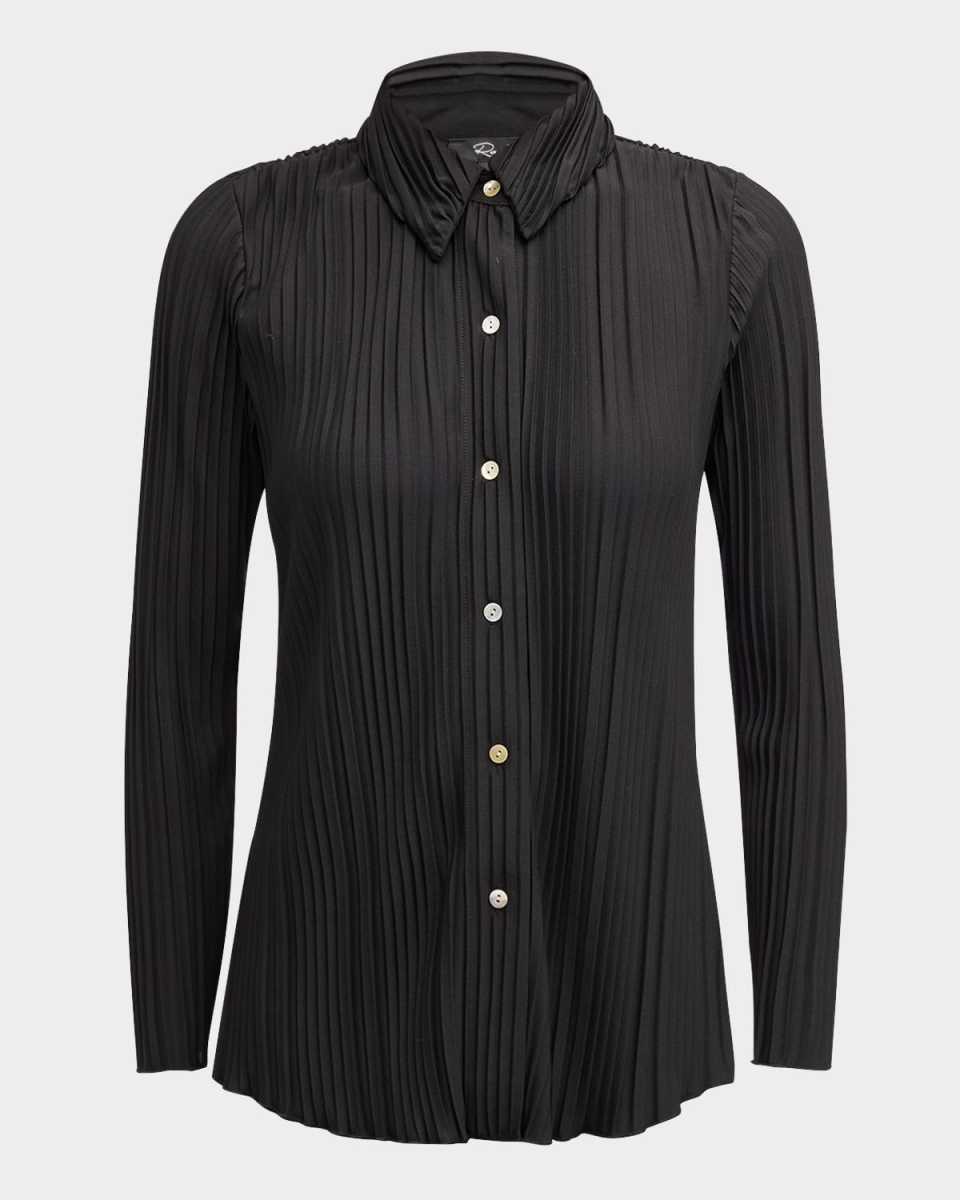 Raya Pleated Button-Front Top