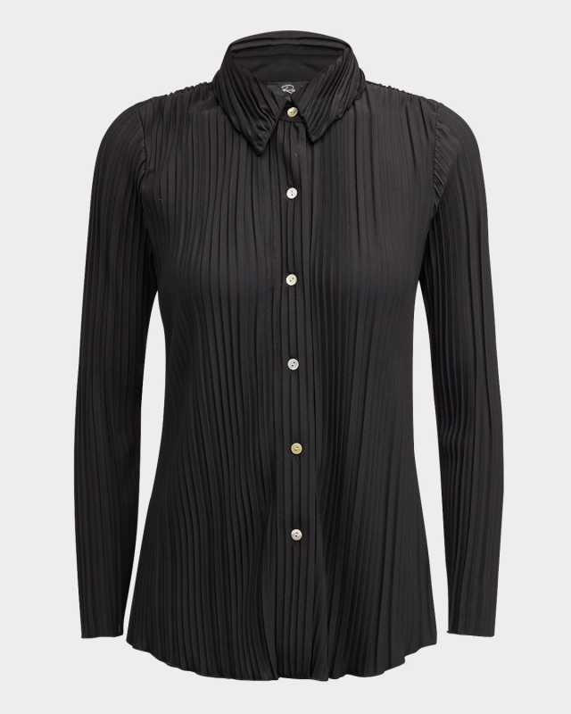 Raya Pleated Button-Front Top