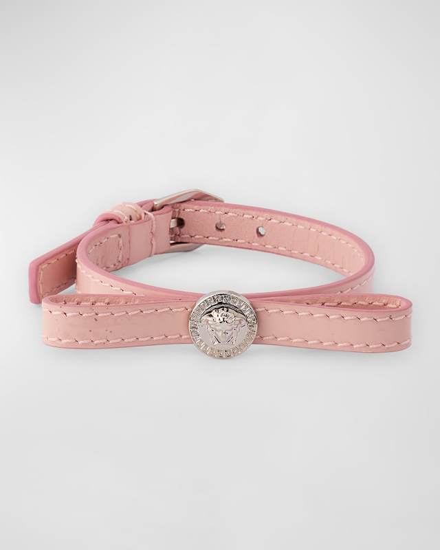 Medusa Greca Leather Bracelet