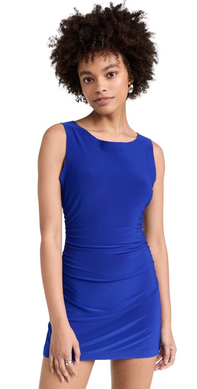 Norma Kamali Sleeveless Pickleball Mini Dress Electric Blue