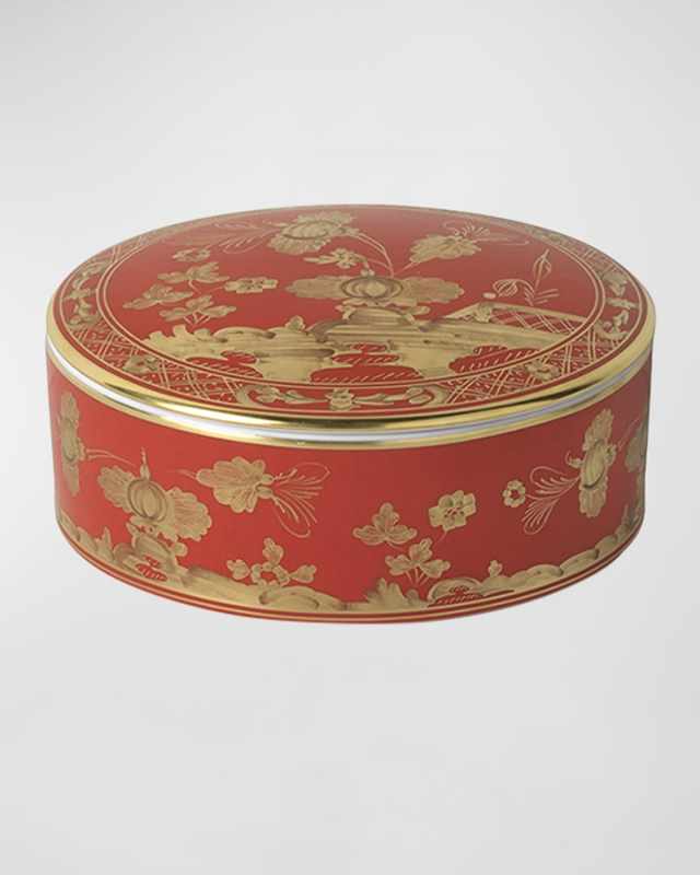 Red Oriente Italiano Round Trinket Box