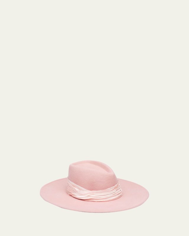 Harlowe Wide-Brim Felt Fedora Hat