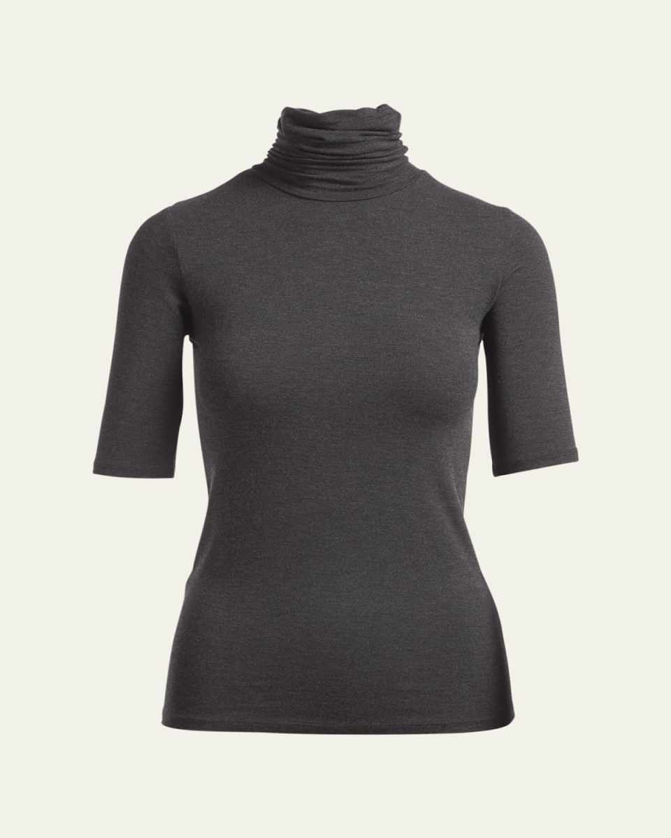 Soft Touch Half-Sleeve Turtleneck