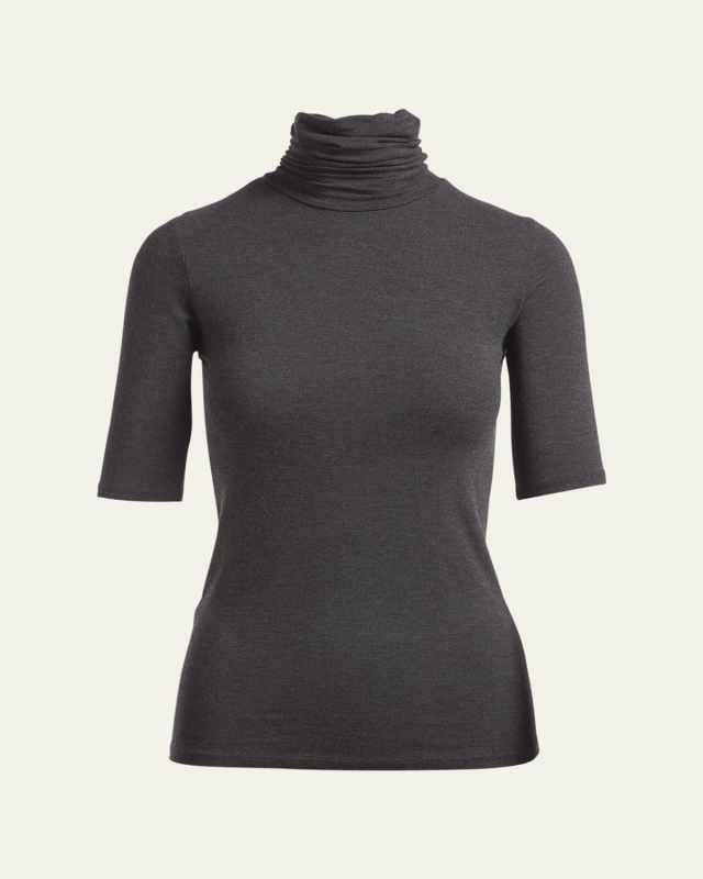 Soft Touch Half-Sleeve Turtleneck