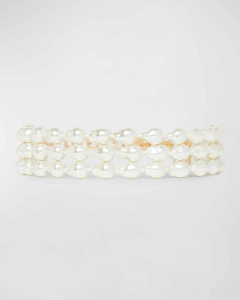 Jackie Pearly Triple Row Choker