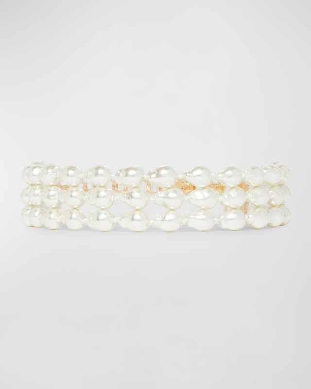 Jackie Pearly Triple Row Choker