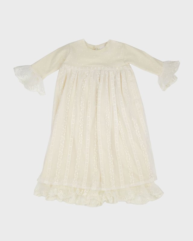 Girl's Mary Catherine Ruffle Lace Nightgown w/ Bonnet, Size